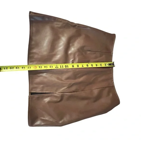 Brown and Black pleather Skirt Set - Picture 6 of 7